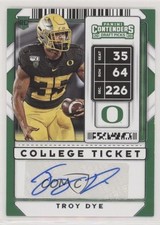 2020 Panini Contenders Draft Picks College Ticket Auto Troy Dye #230 Auto fr6