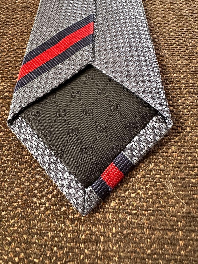 Gucci Necktie Tie 100% Silk Blue Sherry Line Bee 2.8 inches From Japan thumbnail 13