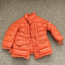 Moncler Boys Orange Hooded Down Puffer Jacket Windproof Zipped Pockets