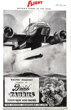 1941 Advert Bristol BEAUFORT Taurus-Engined Torpedo Bomber Aircraft WW2 Print Ad