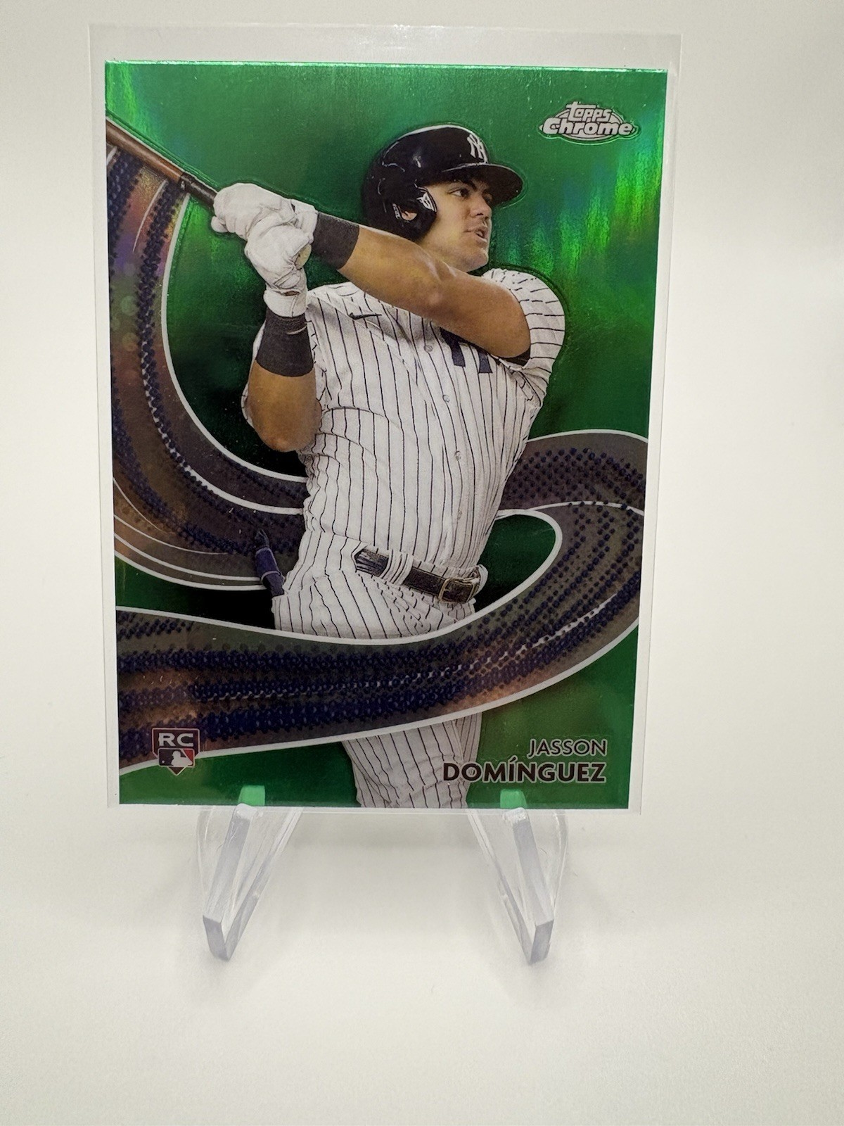 2024 Topps Chrome - Strokes Jasson Dominguez #S-21 Green Refractor /99 (RC)