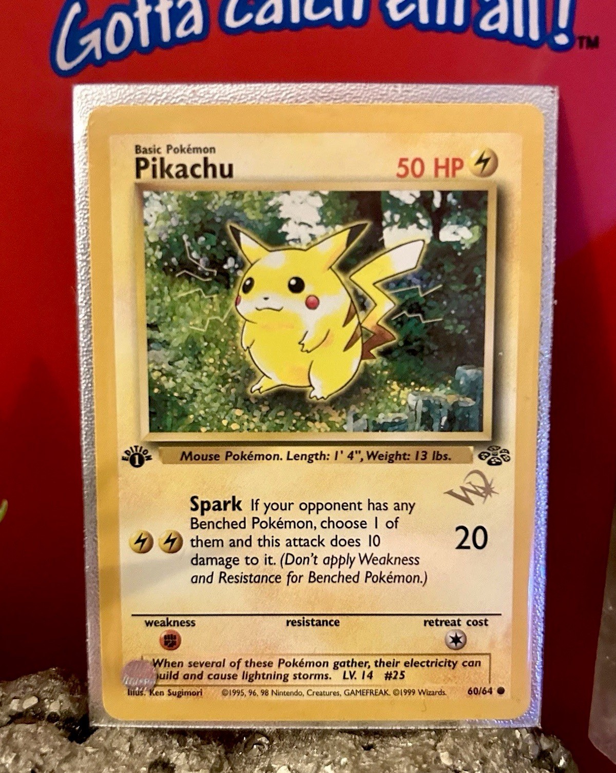 1999 Pokemon Pikachu W Stamped WOTC Promo Jungle 1st Edition 60/64 NM