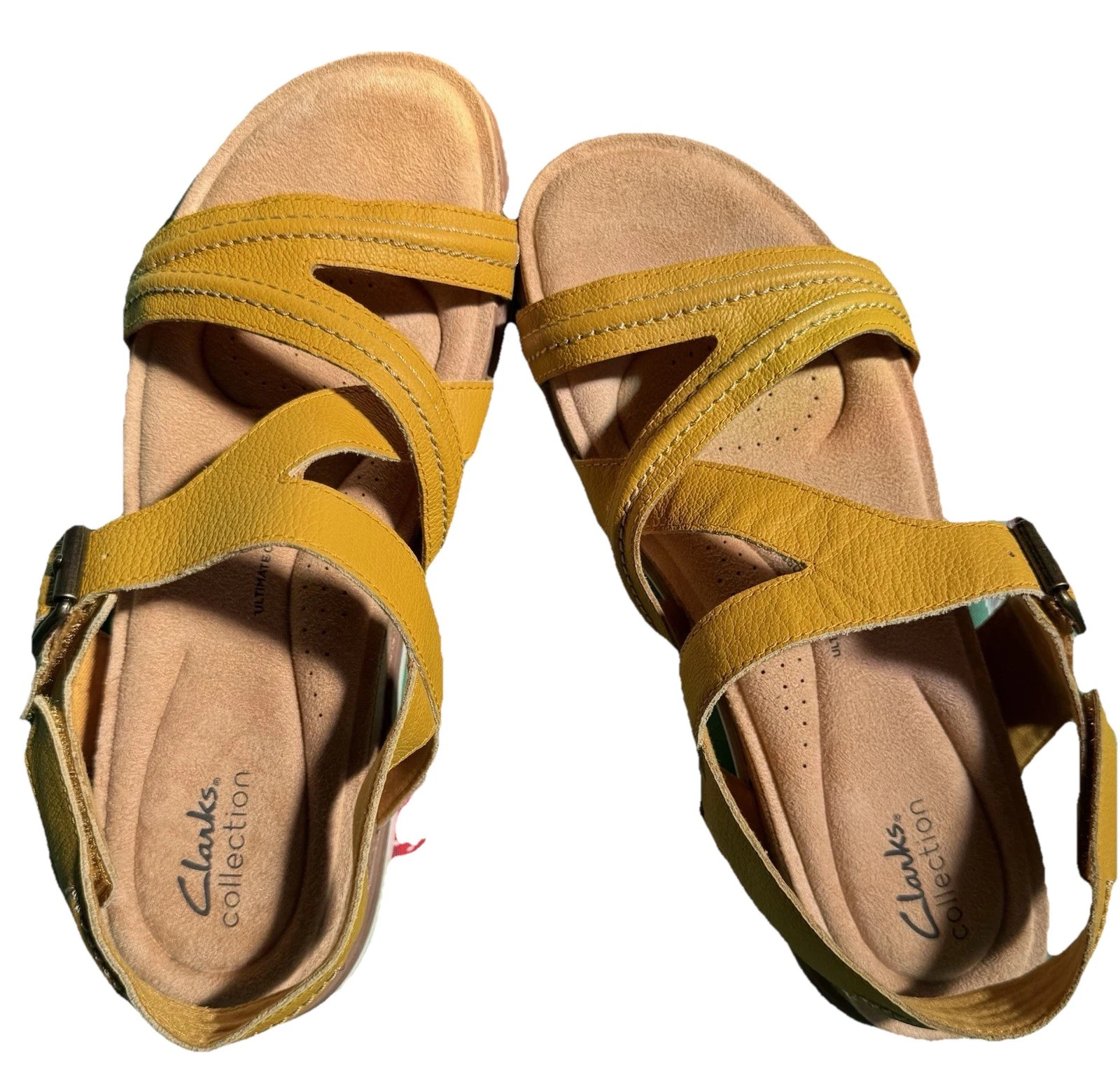 Sandali regolabili Clarks Collection Brynn Step Yellow NUOVI con scatola taglia 11?