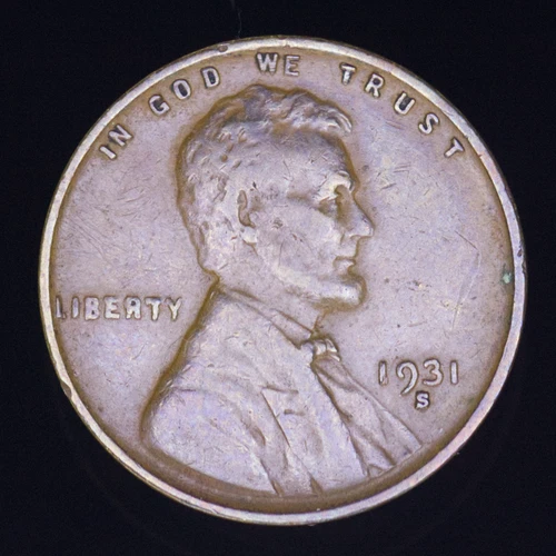 1931-S Lincoln Wheat Cent Penny KEY DATE Fine San Francisco