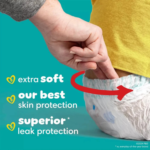 Pañales desechables para bebé Pampers Swaddler 360 enormes - talla 6 - 68ct - Imagen 2 de 4
