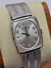 Vintage 1960s Wittnauer 17J 10K RGP Watch with Diamond Dial - 25x35mm