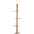 PawHut 260cm Cat Tree Floor To Ceiling Adjustable Height, Light Brown