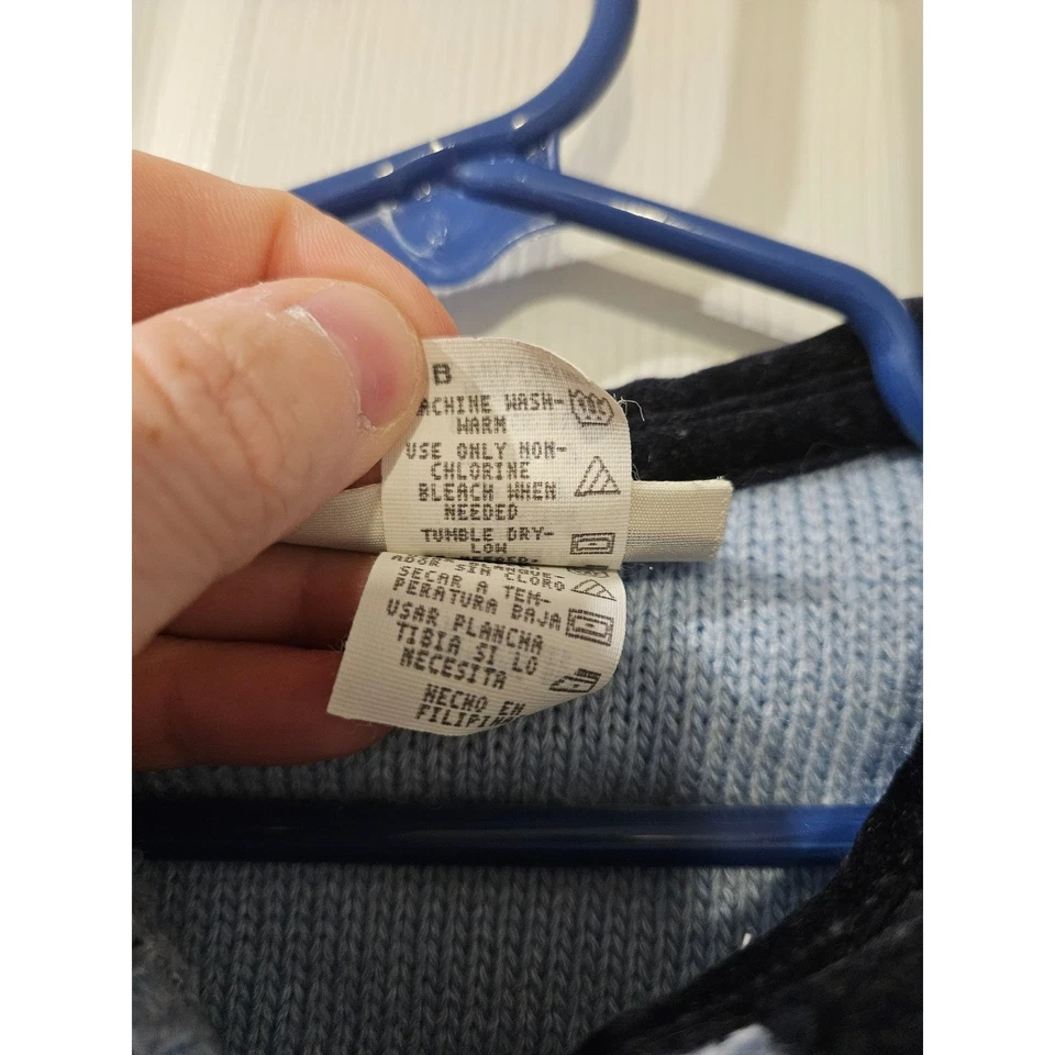 Suéter BT Niños Niñas Talla 2T Azul Floral Tejido Cárdigan Negro Cuello Terciopelo Foto 4 de 4