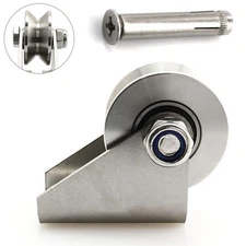 V Groove Sliding Wheel Roller Pulley Detachable Oblique Stainless Steel V Type