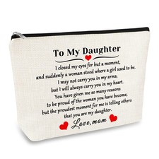 Daughter Gift from Mom to My Daughter Makeup Cosmetic Bag Christmas Birthday ...
