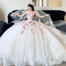 NEW Evening Formal Party Ball Gown Prom Bridesmaid Wedding Flowers Dress LAT066