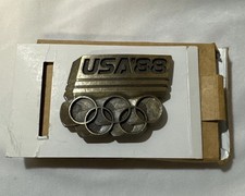 Vintage 1988 USA Olympic Belt Buckle with Original Shipping Box
