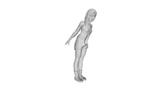 Printle C Kid 798--Girl Standing Leaning Forward Figure for Dioramas Train Sets
