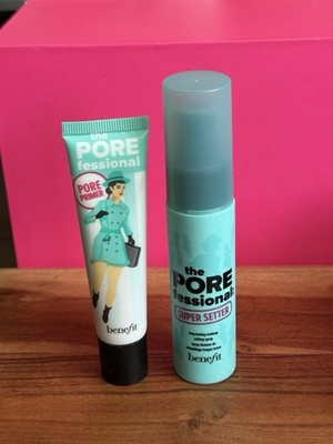 Benefit POREfessional Pore Minimizing Primer .75 oz + Setting Spray, 1 oz NEW