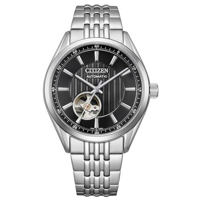 CITIZEN NH9110-90E automatische mechanische Uhr Herren schwarzes Zifferblatt ...