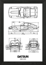 Quadro nuovo con etichette Datsun 280Z 1976 poster arte da parete incorniciato stampa su tela