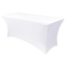 Spandex Table Cover 6ft Fitted Tablecloth Rectangular - Stretch Rectangle Fol...