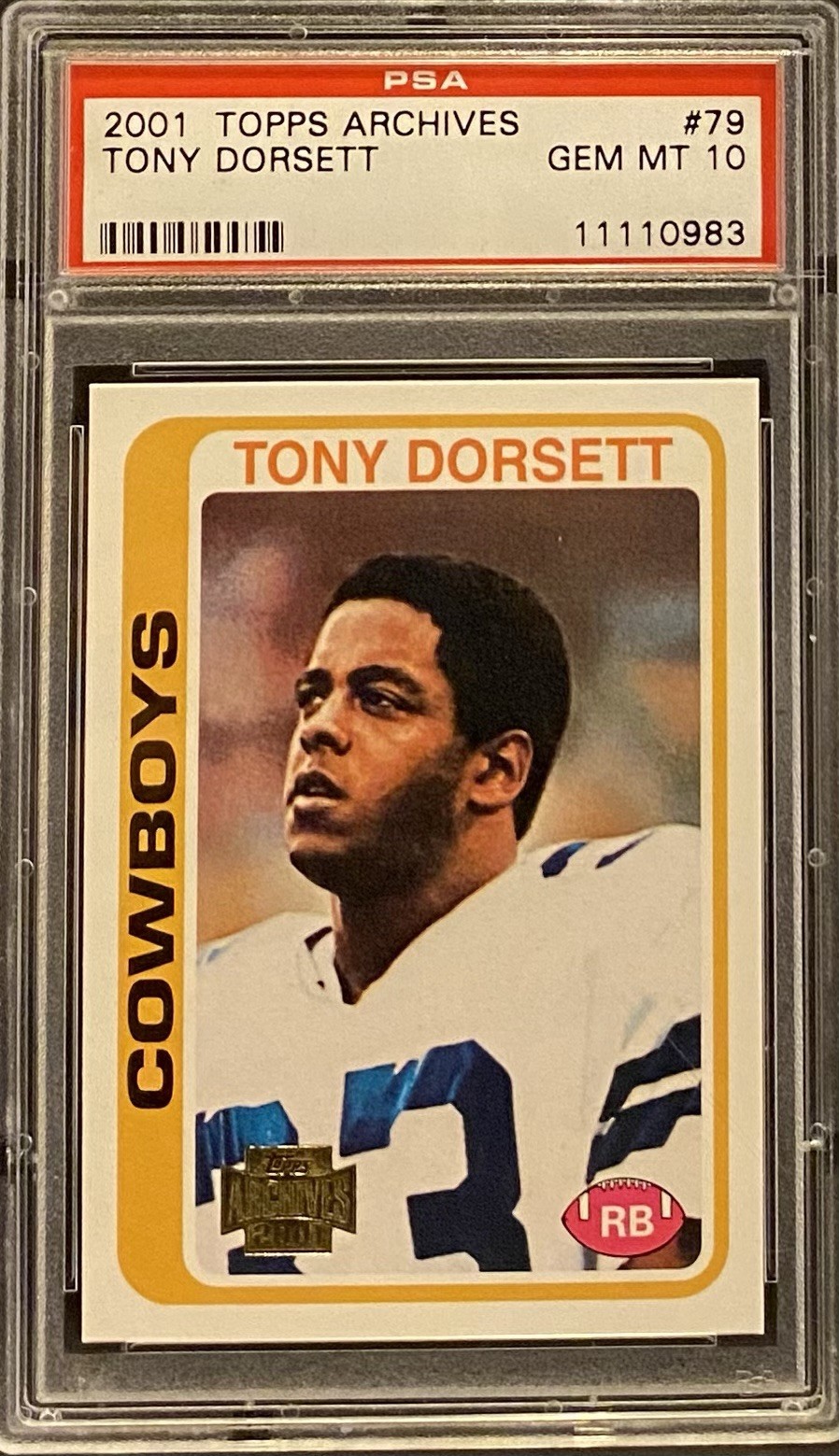 2001 Topps Archives Tony Dorsett #79 PSA 10