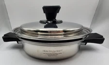 HEALTH CRAFT 5 Ply Nicromium Surgical Steel Pot w/ Double Boiler 1 1/4  QT