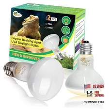 Pack of 2 Reptile Basking Light Bulbs - Incandescent 75W Uva Bulbs 2pcs 