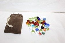Vintage Marbles lot in felt Draw String Bag