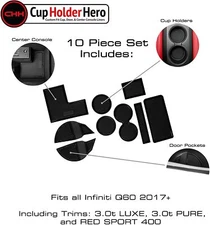 CupHolderHero for Infiniti Q60 Accessories 2017-2021 Premium Custom Interior Non