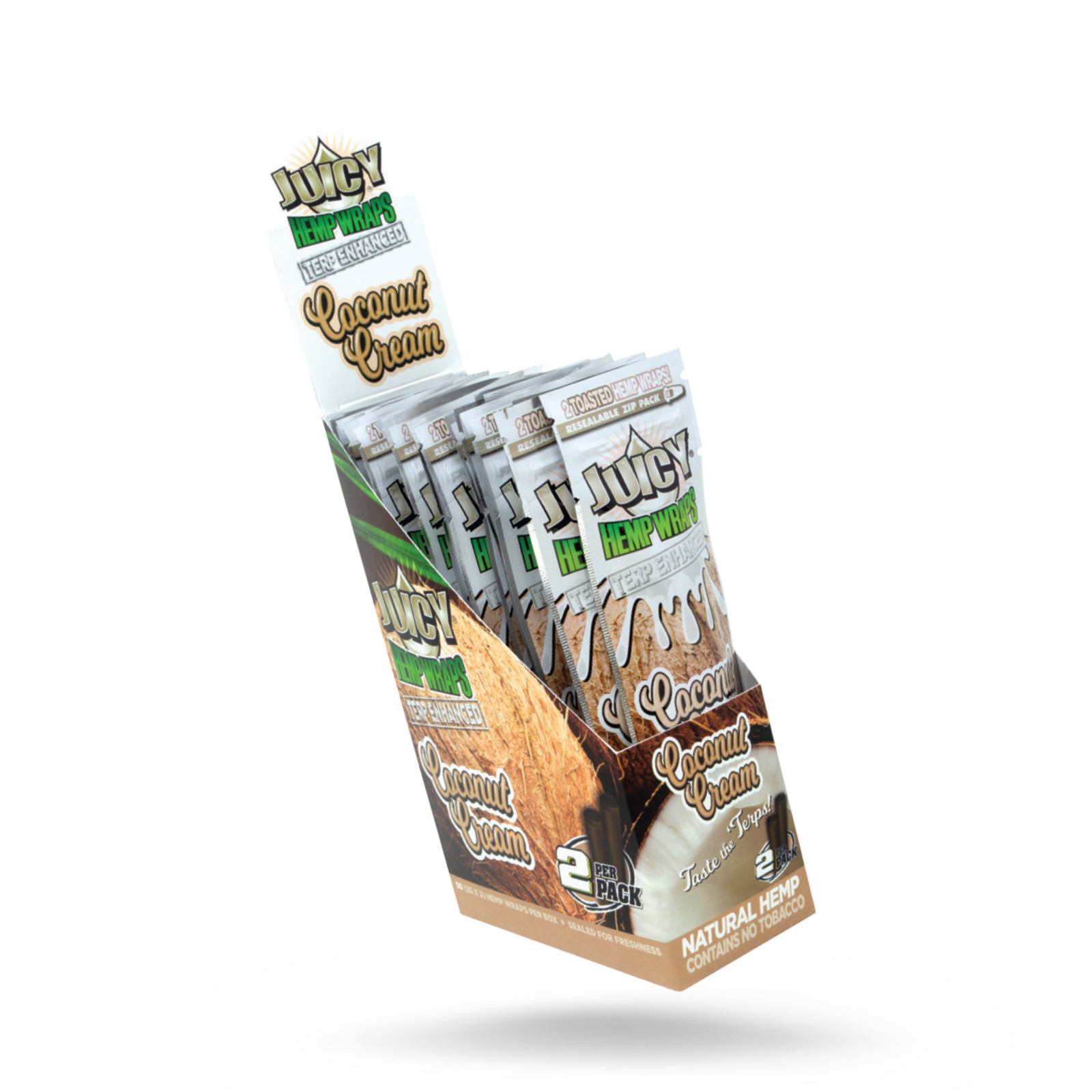 Juicy Jays Wraps Coconut | Full Box | 25 Packs 2 Sheets Per 