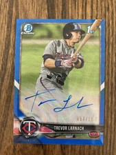 2018 Bowman Chrome Trevor Larnach Twins Blue Wave Refractor Auto #/150