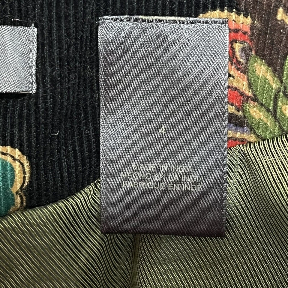 Chaqueta Blazer Liz Claiborne Mujer Negra Floral Lentejuelas Pana Talla 4 Foto 4 de 4