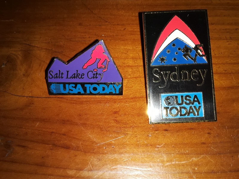 RARE SALT LAKE CITY SYDNEY USA TODAY MEDIA OLYMPIC PIN BUNDLE LOT 2000 2002