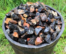 1 lb Lot Bulk Natural Rough Black Onyx Rock Stone (Crystal Healing Raw) 16 oz