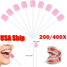 200/400Pack Red Disposable Oral Care Cleaning Sponge Sticks Tooth Mouth Swabs US