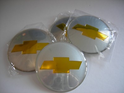 CHEVY CHEVROLET WHEEL CAP  EMBLEMS SET 4 ALUMINUM STICKERS DECAL 2 9/16'' CONED
