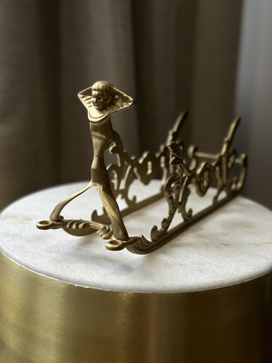 Vintage Brass Wine Bottle Holder Sleigh Frame Only 12 Inch Sled