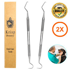 Dental Teeth Cleaning Dentist Scraper Pick Tool Calculus Plaque Floss Pets Dog