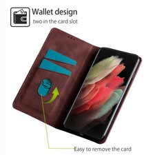 For Samsung Galaxy S26 S25 + Ultra Magnetic Mobile case Phone Cards Slot Cover