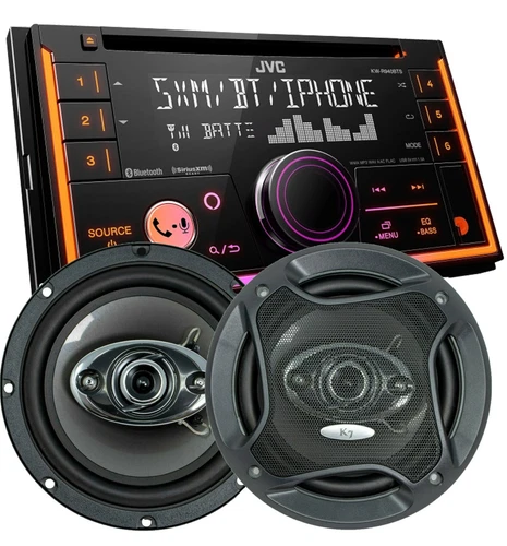 JVC KW-R940BTS 2-Din LCD Bluetooth Car Stereo + 2x Audiotek K65.4 -6.5" Speaker