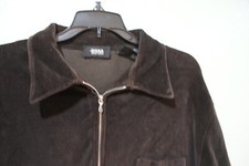 Men Large Hugo Boss Brown Soft Long Sleeve 1/4 Front Zipper Warm Sweatshirt