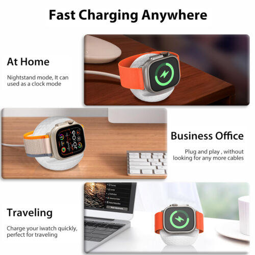 Magnetic Wireless Charger Watch Charging Dock For Apple Watch 9/8/7/6/5/4/3/2/SE - Picture 12 of 16