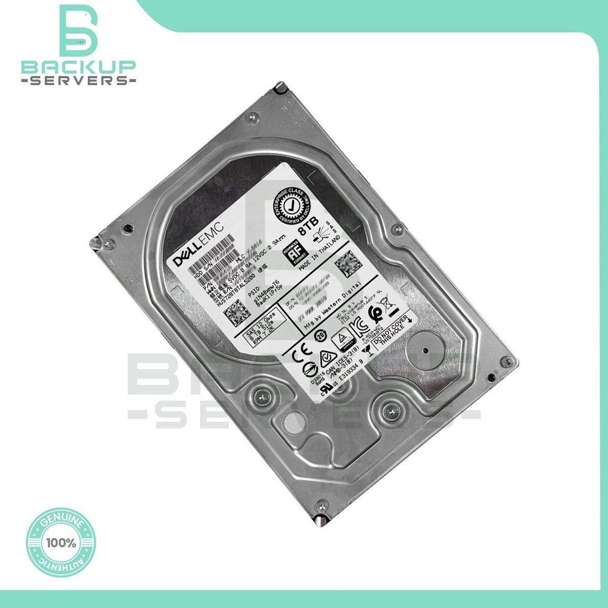 HUS728T8TAL5200 Dell EMC 8TB 12Gbps 7.2K SAS 3.5