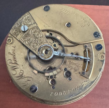 VINTAGE 18 SIZE ELGIN POCKET WATCH MOVEMENT GR. 75 GOOD BALANCE M.S BAD JEWEL