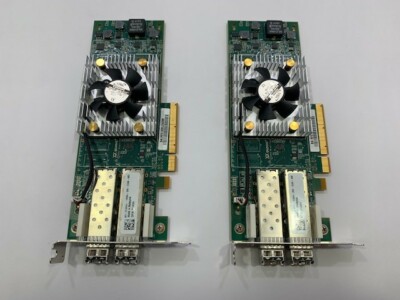 07JKH4- 2x Dell Qlogic QLE2662 16GB FC Dual-Port PCI-E Adapter w/ 2x 16Gb SW SFP