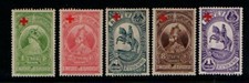 Ethiopia 1936 Red Cross overprints SG313-17 MNH