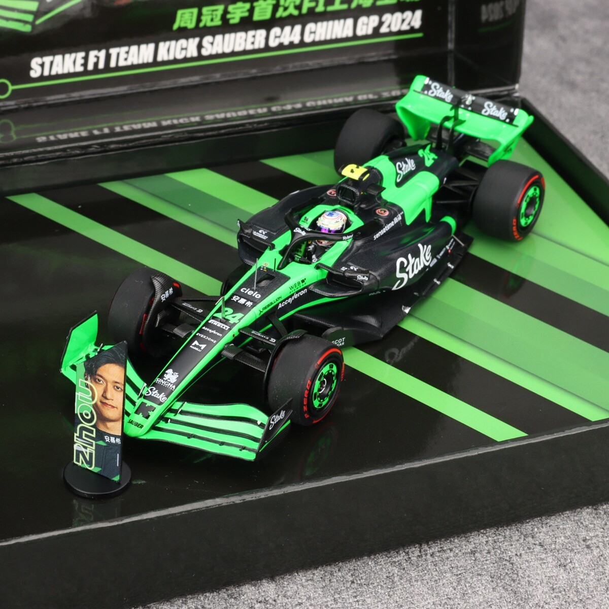 Minichamps 1:43 Stake F1 Team Kick Sauber C44 China GP 2024 Zhou