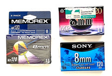 NEW LOT OF 3 MEMOREX SONY  TDK 8 MM CAMCORDER VIDEOCASSETTE TAPES