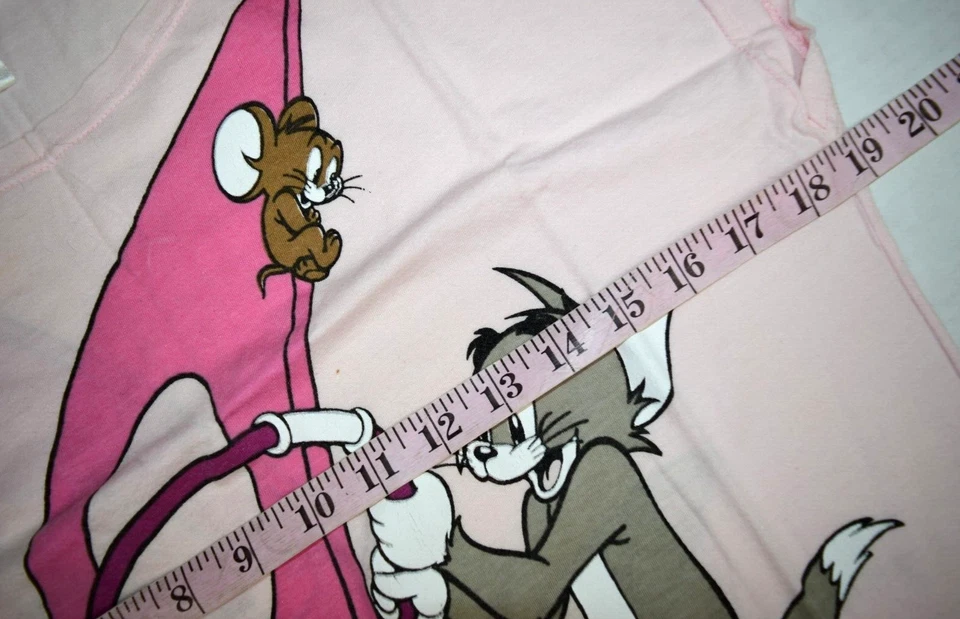 Vintage T-Shirt Amoroso Size S 70s Pink Tom and Jerry Windsurf Retro 1940 1967 - Image 4 of 4