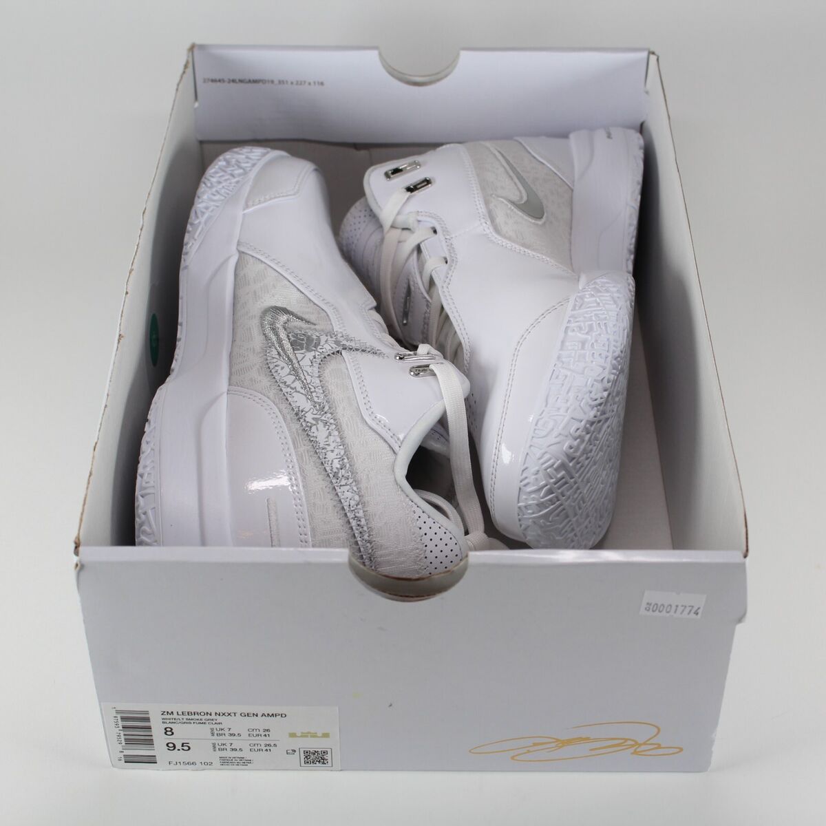 Nike Zoom Lebron NXXT Gen AMPD White FJ1566-102 Men's Size 8 Nike Zoom Lebron NXXT Gen AMPD White FJ1566-102 Men's Size 8