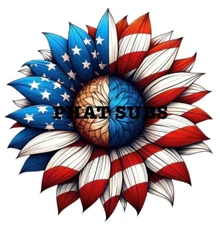 Sublimation Print USA Sunflower Ready to Press Heat Transfer