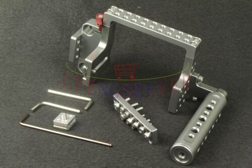 1PC DSLR Cage Rig Kit For BMPCC Sony A7 A7S A7ii Panasonic GH3 GH4 Silver - Zdjęcie 1 z 5