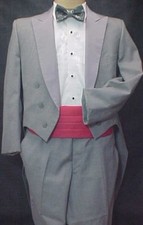 LORD WEST CLASSY MEDIUM GRAY 4pc MENS TAIL TUX TUXEDO PROM WEDDING SIZES 41 - 54